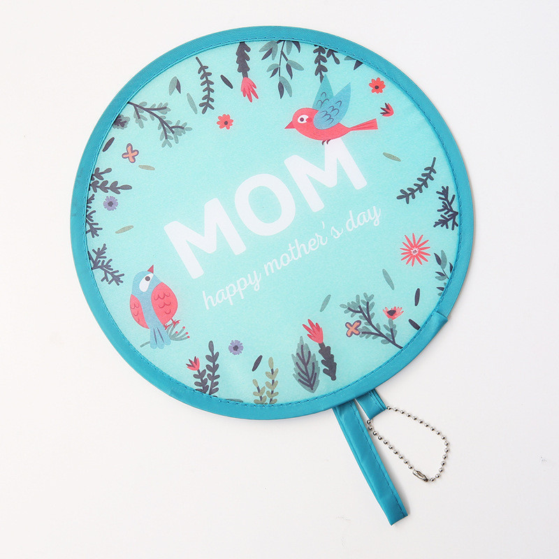 Customized flying disc round nylon folding fan for travelling