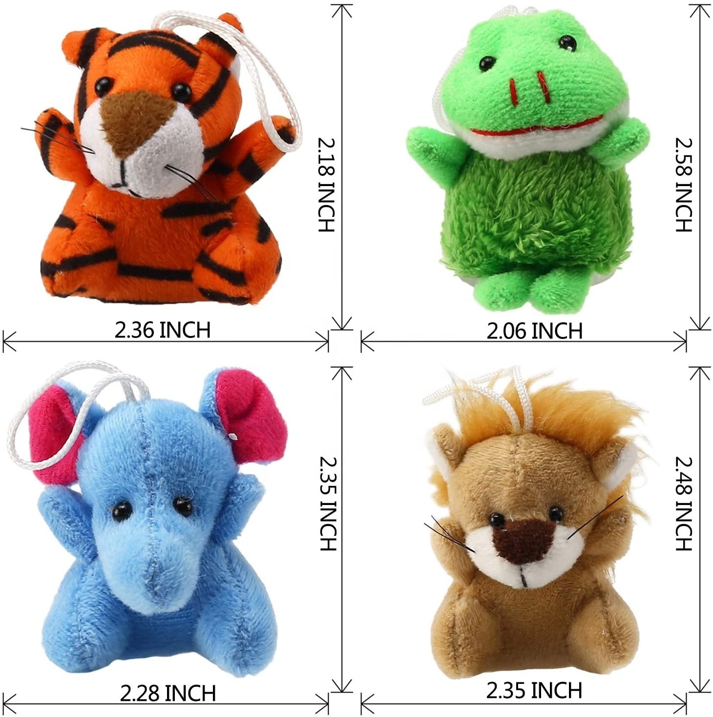 2024Hot Sale Wholesale Custom Character Design Mini Plush Animal Toy Set Cute Soft Small Oem Custom Plush Keychain