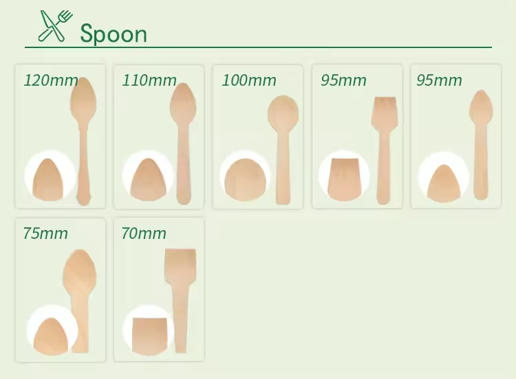 Minimalist 110, 140, 160mm Hot Stamp Branding Cheapest Disposable Wholesale Wood Ice Cream Spoon