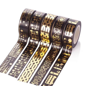 hot sale 15MM Gold Foil Skinny Masking washi Tape Decorative Pack for  Crafts, Gift Wrapping, Holiday Decoration