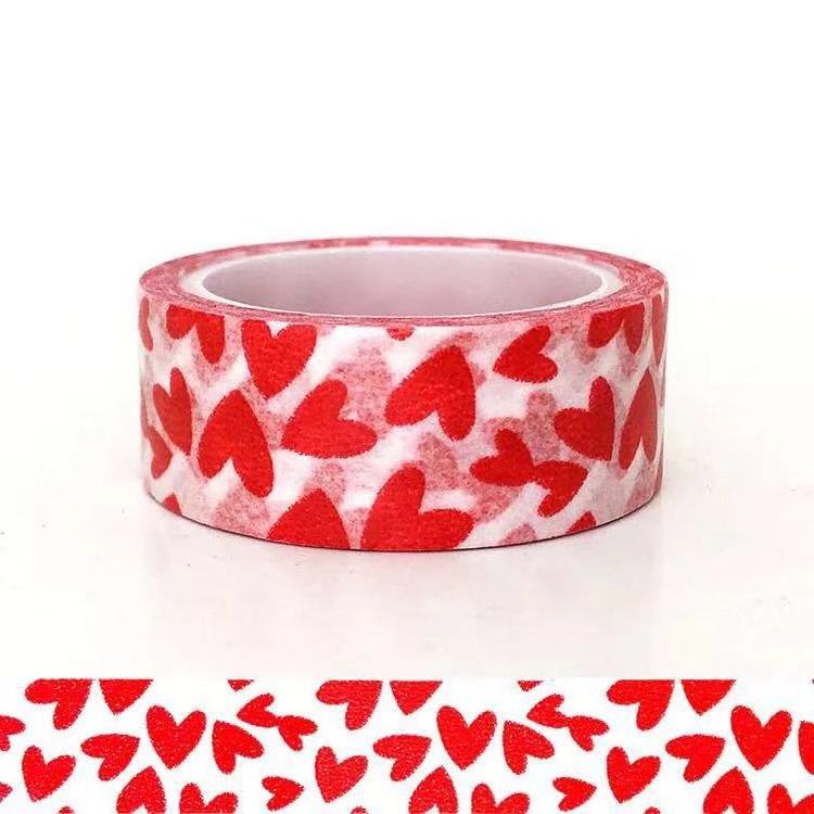 Valentine Washi Tape Red Heart Tape Wedding Masking Tape Decorative Love Sticker Paper for Valentines Day DIY Crafts Scrapbook