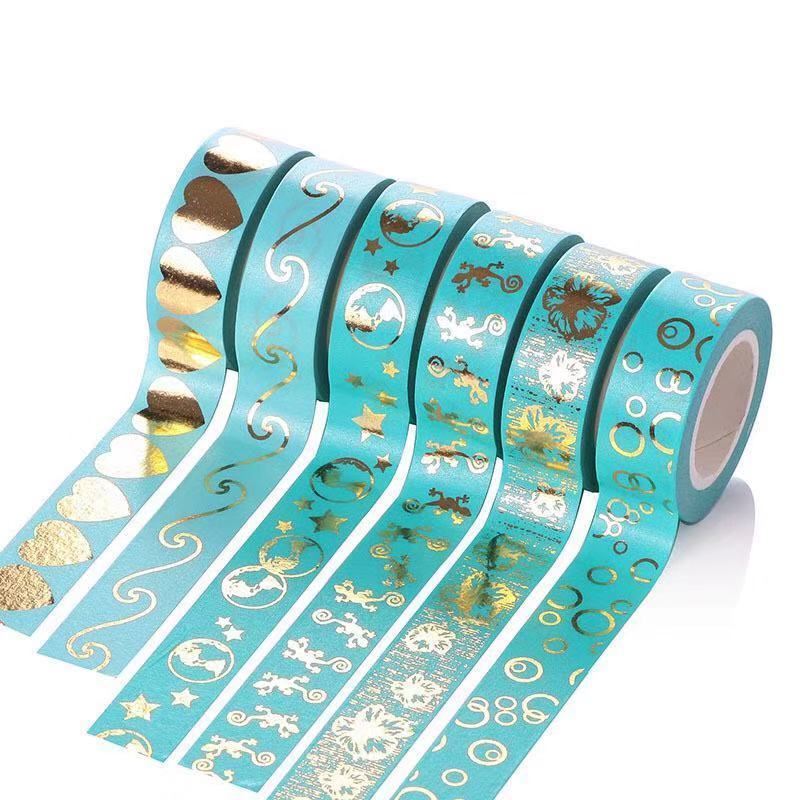 hot sale 15MM Gold Foil Skinny Masking washi Tape Decorative Pack for  Crafts, Gift Wrapping, Holiday Decoration