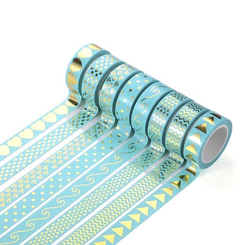 hot sale 15MM Gold Foil Skinny Masking washi Tape Decorative Pack for  Crafts, Gift Wrapping, Holiday Decoration