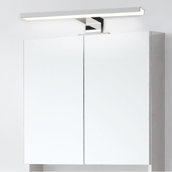 Built-in driver 300mm 400mm 600mm Length Polished Chrome led mirror light for bathroom