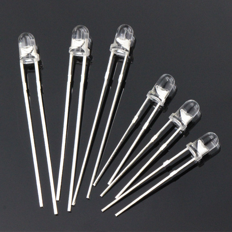 Jstronic Transparent Clear Lens 2 pins Light-Emitting Diode Lamp 3mm Round LED bulb