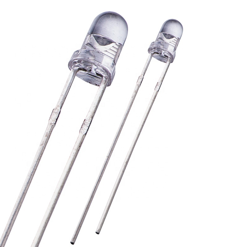 Jstronic Transparent Clear Lens 2 pins Light-Emitting Diode Lamp 3mm Round LED bulb