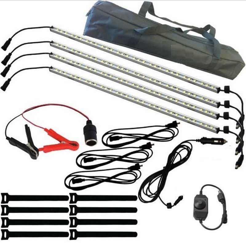 Outdoor lamp 4x 12V LED Camping Strip Light Kit 5050 Bar RV Caravan Camper Cabinet tent lighting