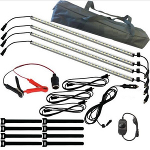 Outdoor lamp 4x 12V LED Camping Strip Light Kit 5050 Bar RV Caravan Camper Cabinet tent lighting