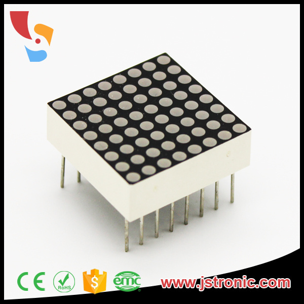 Jstronic 0.7 inch 20x20mm Single color 1.9mm round 8x8 led dot matrix 7088 small display