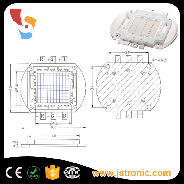 High power 90W 100W rgb led chip 100 watt cob led rgb