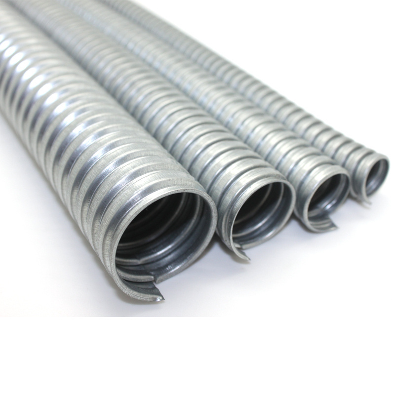 Galvanized steel metal flexible corrugated pipe hose conduit