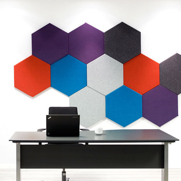 9mm Hexagon Polyester Sound Acoustic Wall Panels Soundproof with Selfadhesive