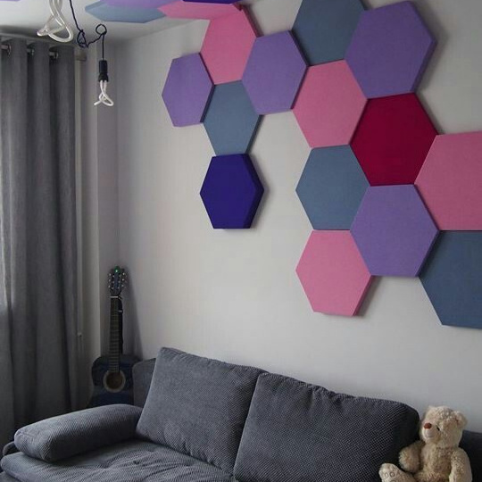 9mm Hexagon Polyester Sound Acoustic Wall Panels Soundproof with Selfadhesive