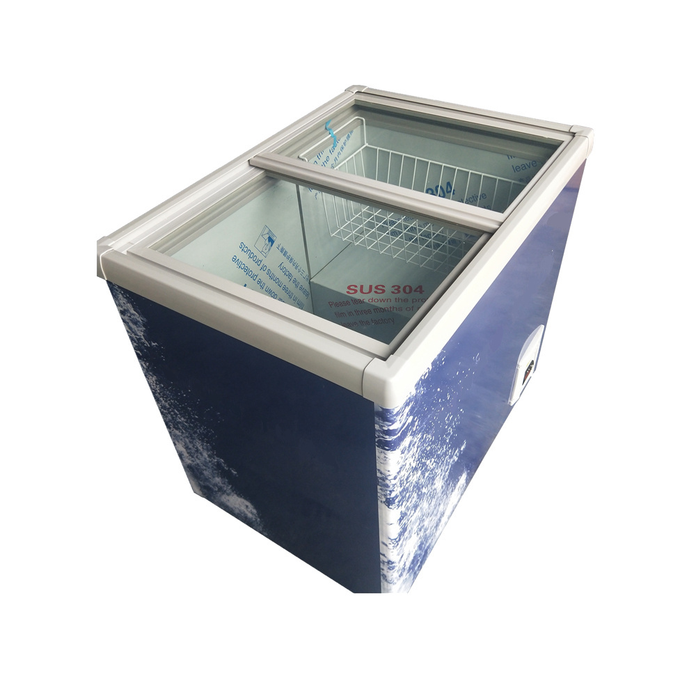 minus 40 degree C low temperature freezer 230 liters used for display for ice cream and deep seafood at supermarkets