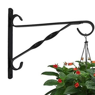 Hanging Plant Bracket Hook Iron Decorative Plant Hanger for Flower Basket Bird Feeder Wind Chime Lanterns with Screws