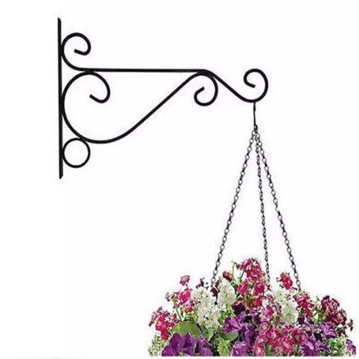 Hanging Plant Bracket Hook Iron Decorative Plant Hanger for Flower Basket Bird Feeder Wind Chime Lanterns with Screws