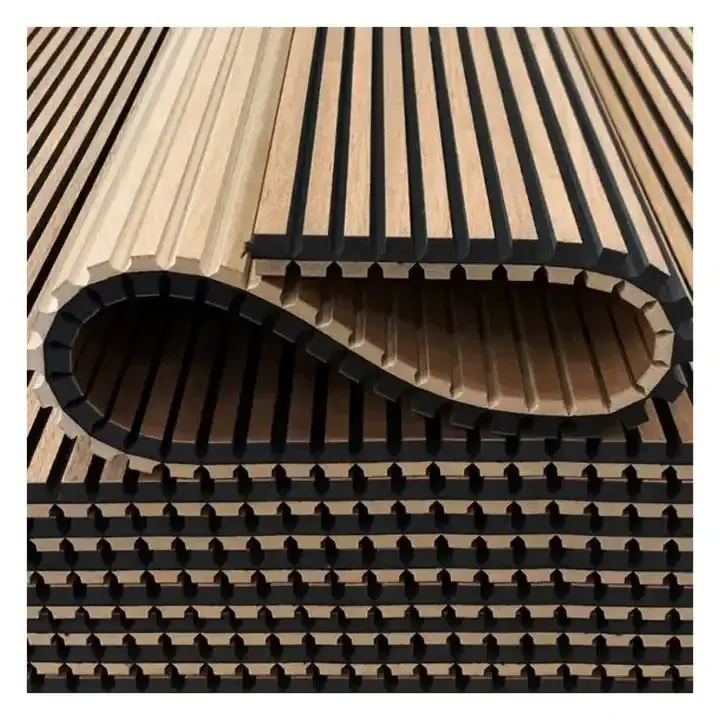 Wood Vneer Slat Acoustic Panels for Wall and Ceiling Decoration Acoustic Panels