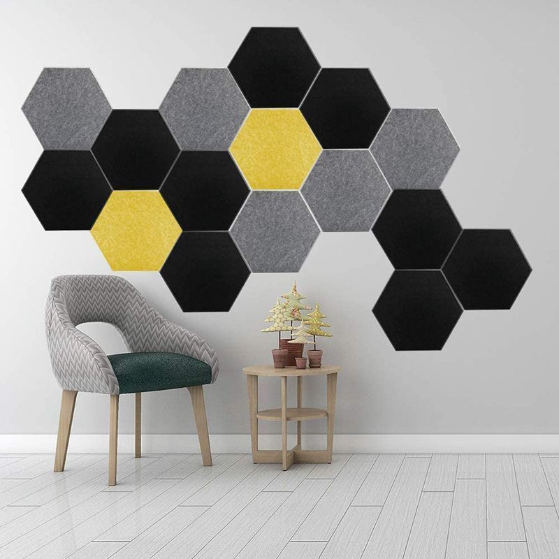 Art Acustic Panel Absorber Board 3d Wall Felt Soundproof Decorative Hexagon Pet Polyester Fiber Acoustic Panels For Office