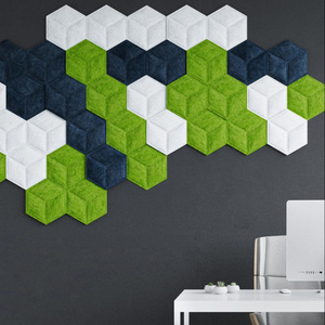 100% Recycle Hexagon Polyester Wall Decor Sound Diffuser Panel 3D Acoustic Panels for Recording Studio