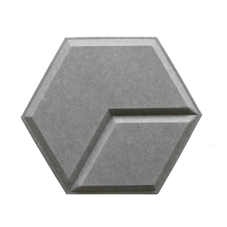 100% Recycle Hexagon Polyester Wall Decor Sound Diffuser Panel 3D Acoustic Panels for Recording Studio