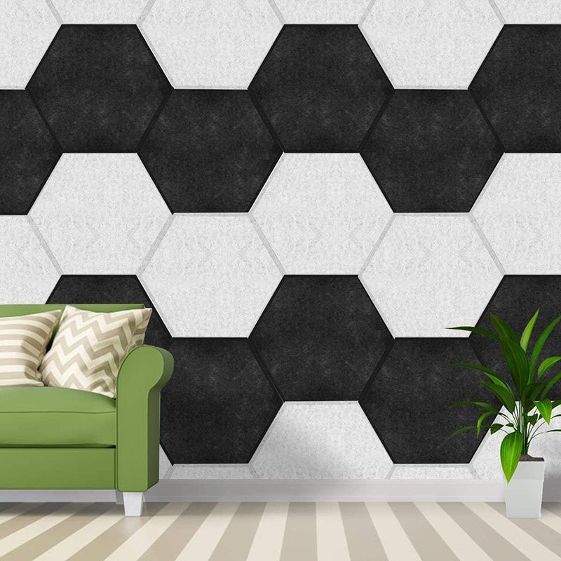 Art Acustic Panel Absorber Board 3d Wall Felt Soundproof Decorative Hexagon Pet Polyester Fiber Acoustic Panels For Office