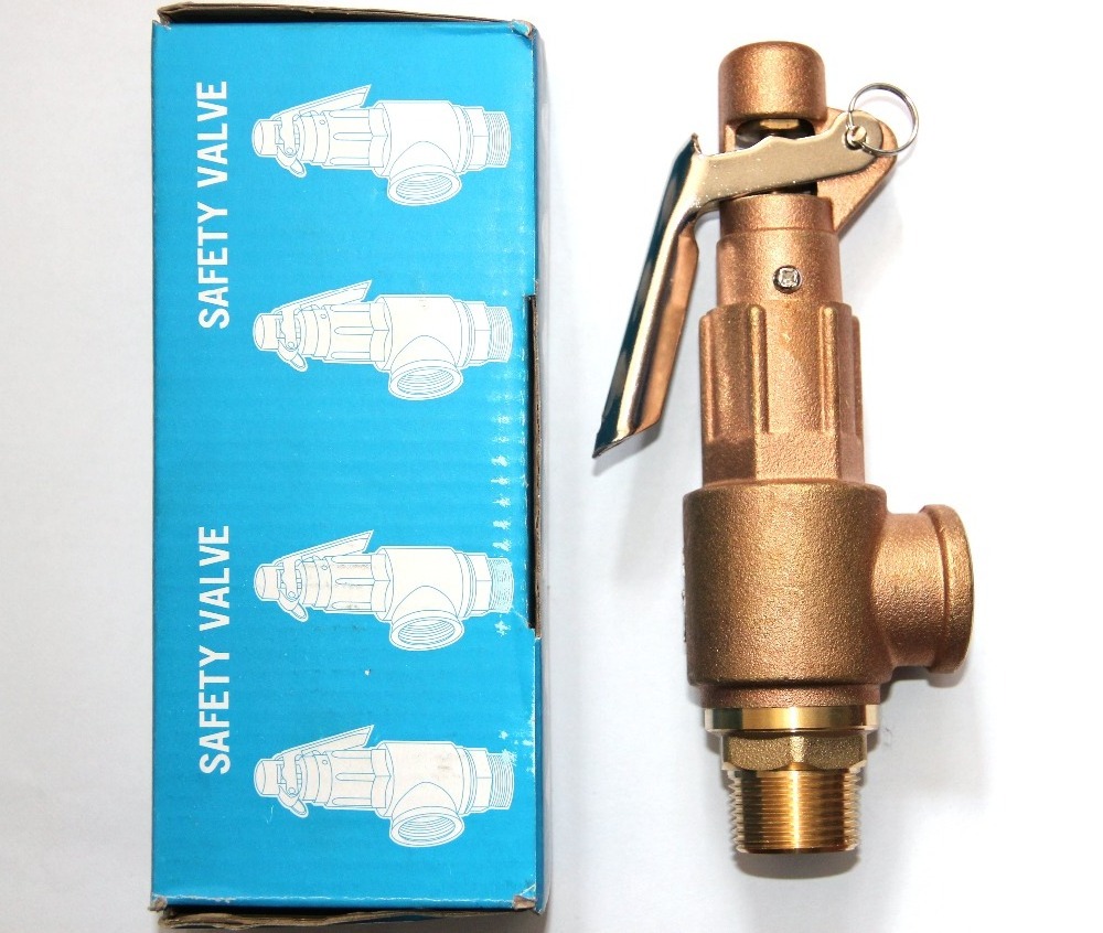 High Lift Brass Steam Boiler Safety High Pressure Valve BSP Thread Spring Loaded Lever type Safety valve pressure relief valve