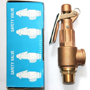 High Lift Brass Steam Boiler Safety High Pressure Valve BSP Thread Spring Loaded Lever type Safety valve pressure relief valve