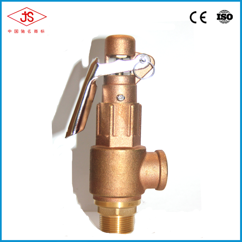 High Lift Brass Steam Boiler Safety High Pressure Valve BSP Thread Spring Loaded Lever type Safety valve pressure relief valve