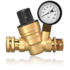 Renator RV Water Pressure Regulator for RV Camper Brass Lead-free Adjustable RV Water Pressure Regulator with Gauge