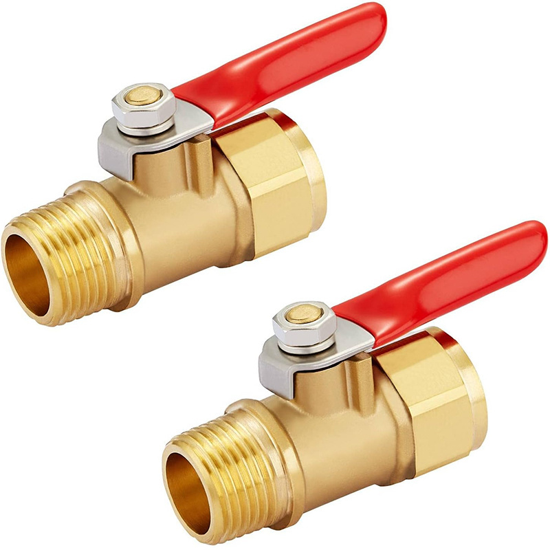 Heavy Duty Brass Inline Mini Ball Valve Shut Off Switch, 3/8