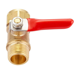 Heavy Duty Brass Inline Mini Ball Valve Shut Off Switch, 3/8" NPT Male x 3/8 INCH NPT Female Ball Valve with 180 Degree Handle