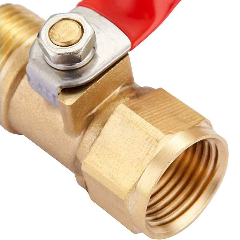 Heavy Duty Brass Inline Mini Ball Valve Shut Off Switch, 3/8