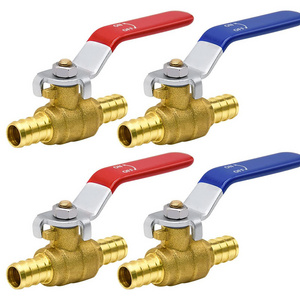 Pex 1/2" 3/4'' Inch Brass Full Port Shut Off Ball Valve Brass Water Stop Shut Off Ball Valve  for Hot and Cold Water