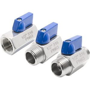 316 Stainless Steel Small Mini Ball Valve Thread Shut-Off Ball Valve