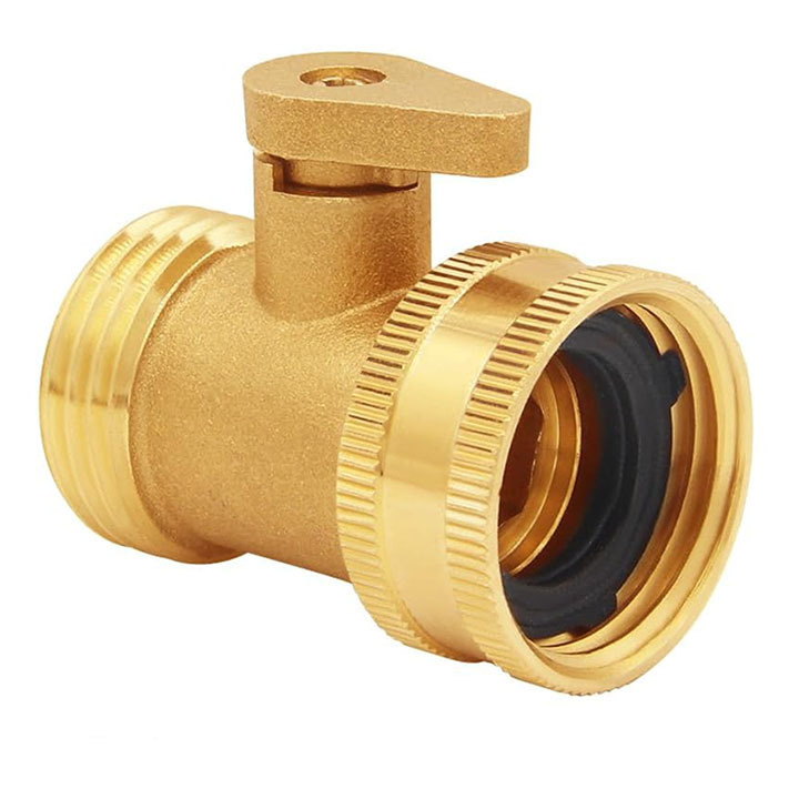 Brass Garden Hose Shut Off Valve Heavy Duty Threaded Water Hose Ball Valve with Washers for Hoses Connector