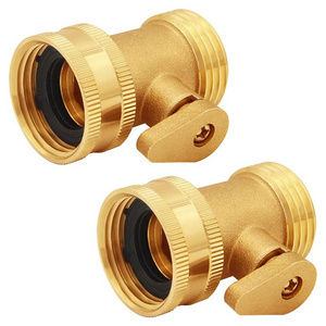 Brass Garden Hose Shut Off Valve Heavy Duty Threaded Water Hose Ball Valve with Washers for Hoses Connector