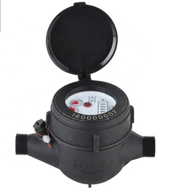 Class C Single Jet Dry Type Plastic Nylon Pulse Output Water Meter