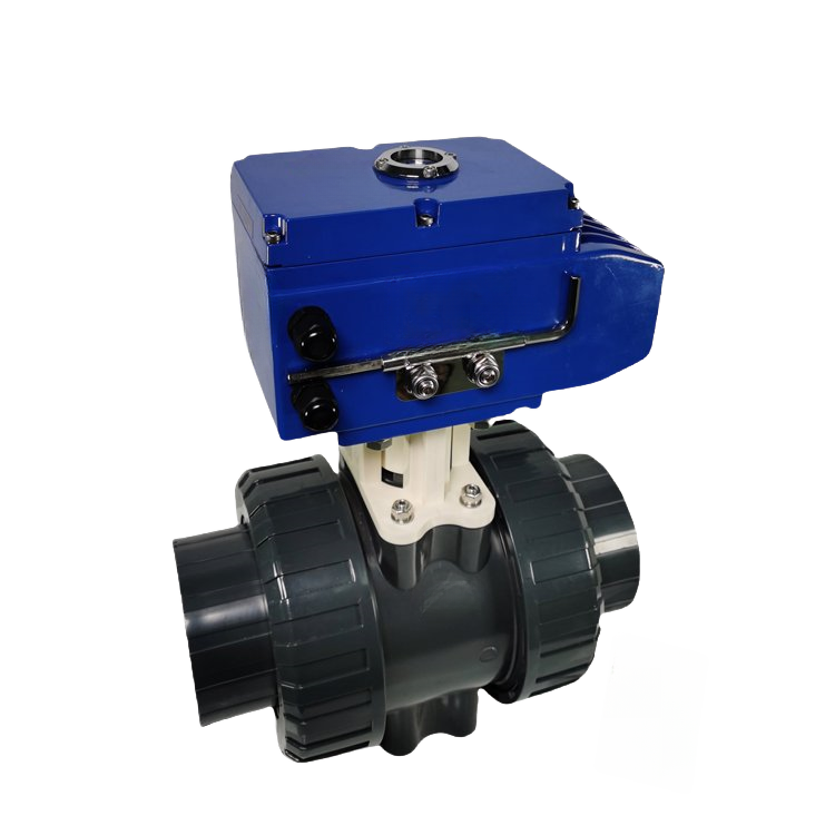 DC24V AC380V AC220V Two Way PVC UPVC PP Motorized Ball Valve Plastic Ball Valve With Actuator DN15-DN100