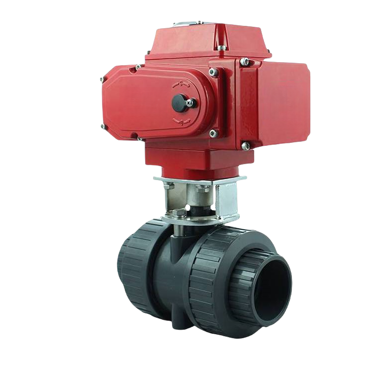 DC24V AC380V AC220V Two Way PVC UPVC PP Motorized Ball Valve Plastic Ball Valve With Actuator DN15-DN100