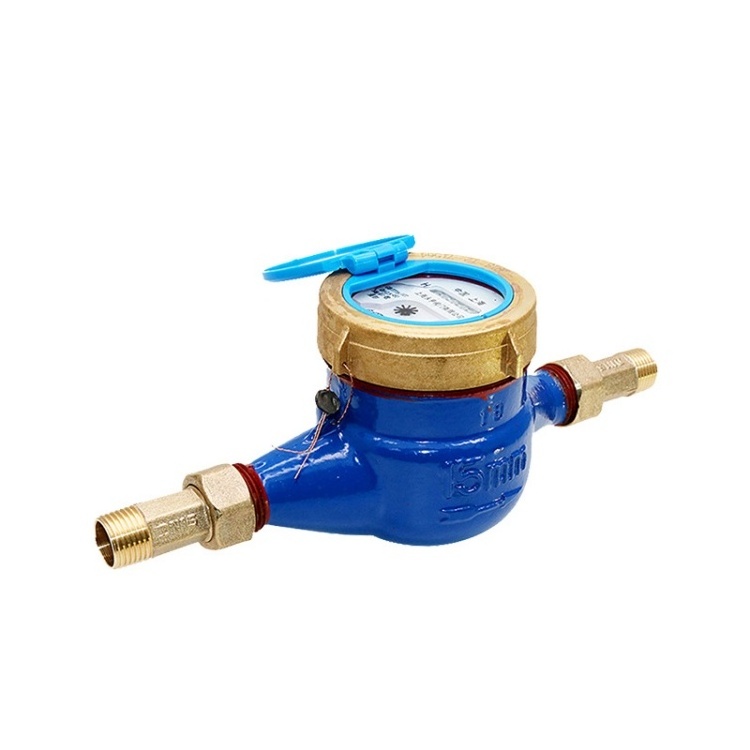 1/2~2 Inch BSP NPT Thread Dry/Wet Type  Household Water Meter With Brass/Copper Couplings