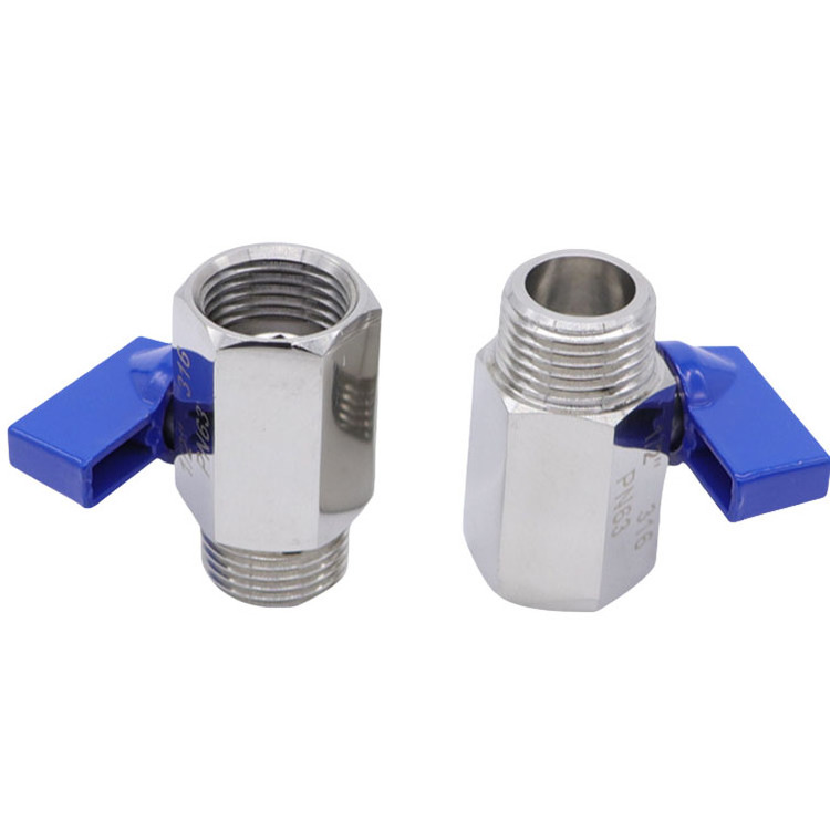 316 Stainless Steel Small Mini Ball Valve Thread Shut-Off Ball Valve