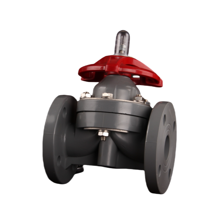 PN10 DN15-DN600 Flange Ends Plastic UPVC CPVC FRPP Anti-corossive Diaphragm Valve For Water Supply Or Drainage