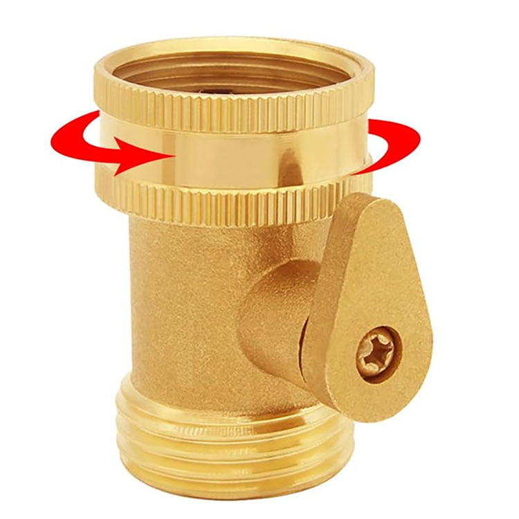 Brass Garden Hose Shut Off Valve Heavy Duty Threaded Water Hose Ball Valve with Washers for Hoses Connector