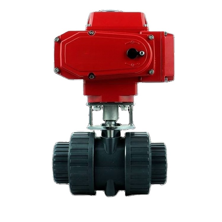 DC24V AC380V AC220V Two Way PVC UPVC PP Motorized Ball Valve Plastic Ball Valve With Actuator DN15-DN100