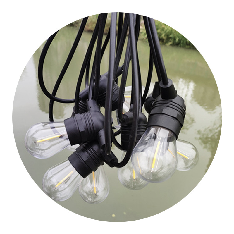 Patio 220V e27 48ft S14 10 bulbs holiday garden patio cafe decor waterproof outdoor led festoon string light