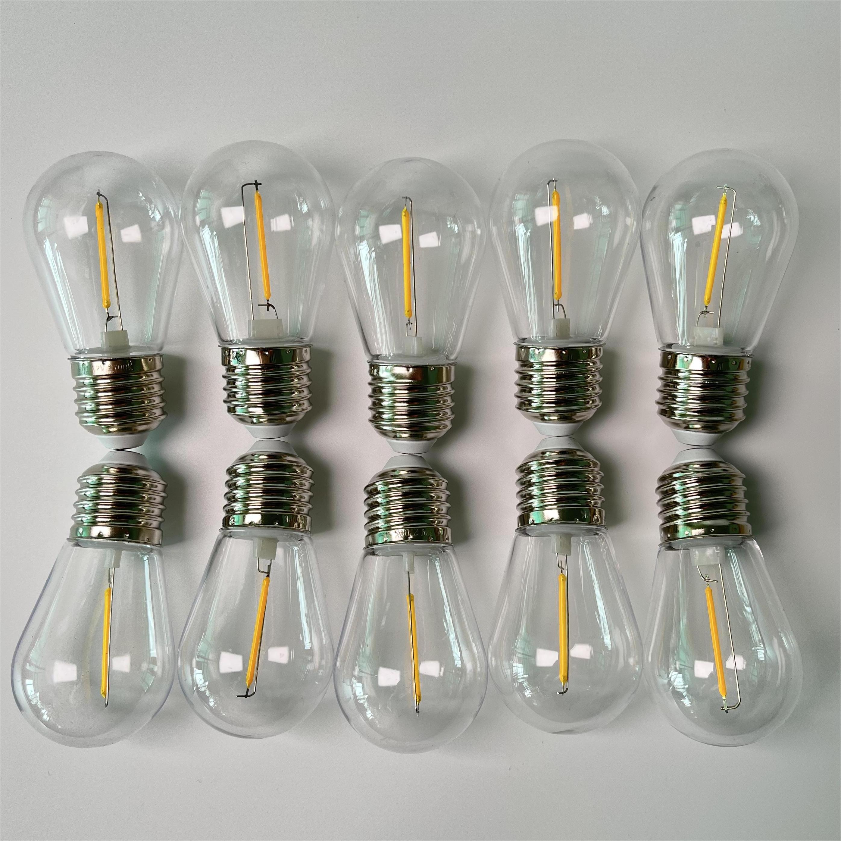 Outdoor Decoration Plastic Shatterproof E26 E27 S14 Filament Led Bulb for patio string light