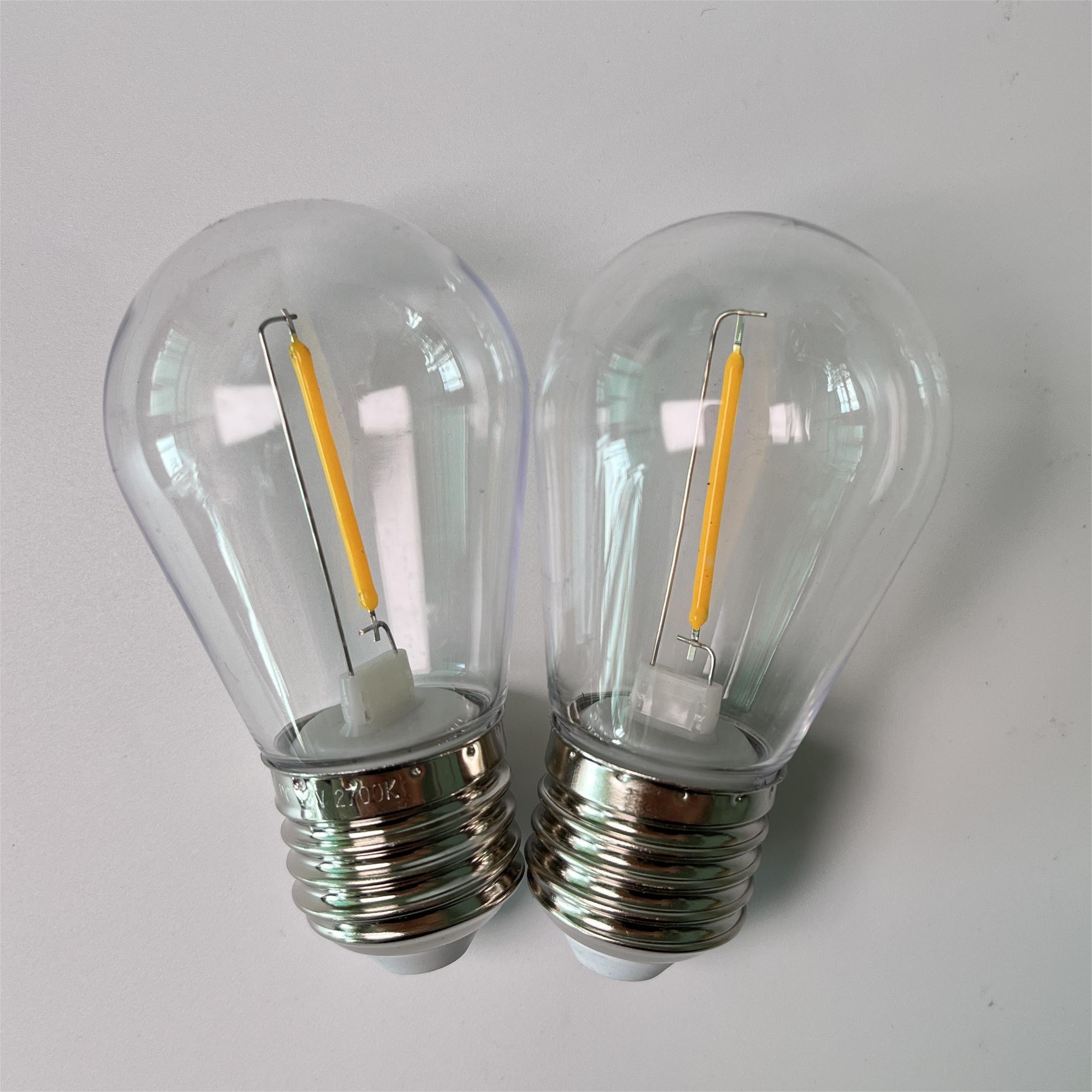 Outdoor Decoration Plastic Shatterproof E26 E27 S14 Filament Led Bulb for patio string light