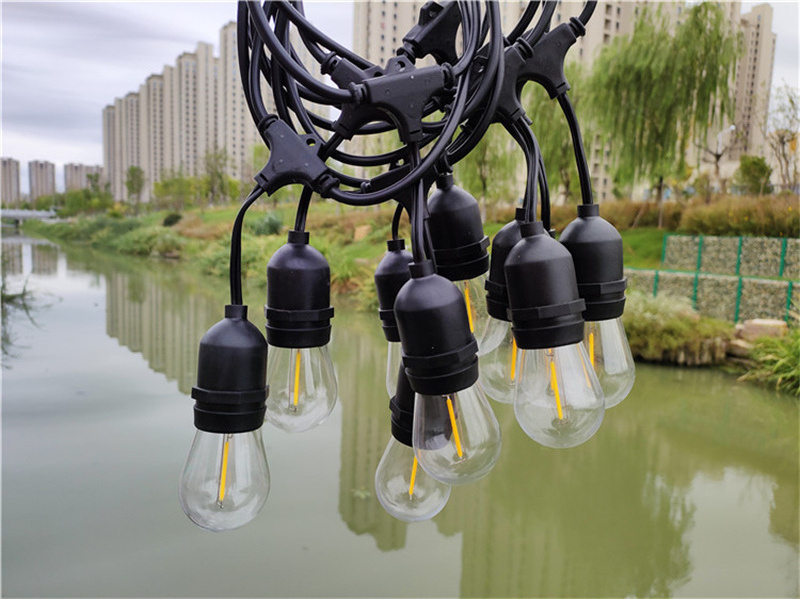 S14 1W 2W 15M 15bulbs Outdoor String Lights LED for Patio Garden Deck Backyard Gazebo Shatterproof & Waterproof string lights