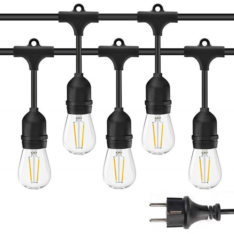 Shatterproof 10 bulbs outdoor waterproof garden patio bistro decoration edison light string