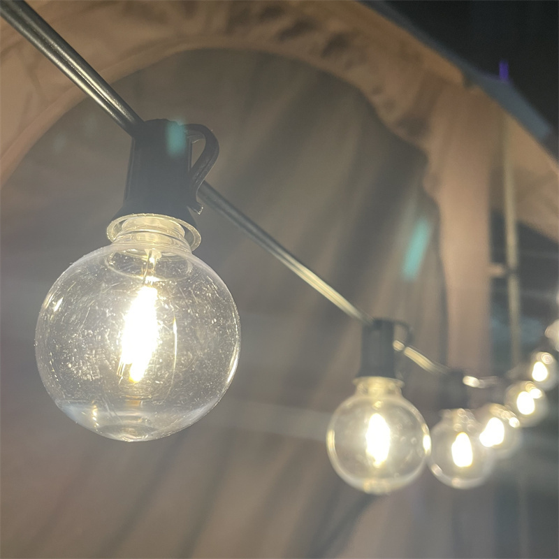 Waterproof Connectable Hanging Light 25ft 50ft globe G40 Outdoor Frosted String Lights for Backyard Porch Umbrella Bistro